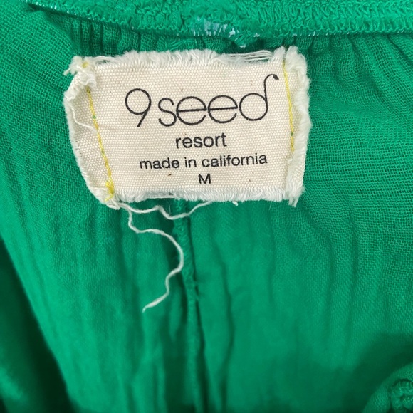 9 Seed Wide-Leg Cotton Gauze Pants Green Size Small - Picture 6 of 7